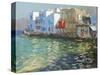 Little Venice, Mykonos-Andrew Macara-Stretched Canvas