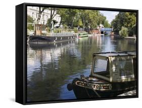 Little Venice, Paddington, London, England, Uk-Rolf Richardson-Framed Stretched Canvas