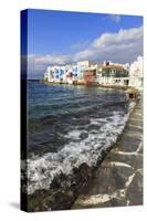 Little Venice promenade, Mykonos Town (Chora), Mykonos, Cyclades, Greek Islands, Greece, Europe-Eleanor Scriven-Stretched Canvas