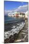 Little Venice promenade, Mykonos Town (Chora), Mykonos, Cyclades, Greek Islands, Greece, Europe-Eleanor Scriven-Mounted Photographic Print