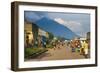 Little Village before the Towering Volcanoes of the Virunga National Park, Rwanda, Africa-Michael-Framed Photographic Print