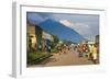 Little Village before the Towering Volcanoes of the Virunga National Park, Rwanda, Africa-Michael-Framed Photographic Print