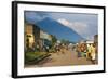 Little Village before the Towering Volcanoes of the Virunga National Park, Rwanda, Africa-Michael-Framed Photographic Print