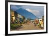 Little Village before the Towering Volcanoes of the Virunga National Park, Rwanda, Africa-Michael-Framed Photographic Print