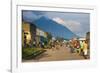 Little Village before the Towering Volcanoes of the Virunga National Park, Rwanda, Africa-Michael-Framed Photographic Print