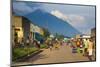 Little Village before the Towering Volcanoes of the Virunga National Park, Rwanda, Africa-Michael-Mounted Photographic Print