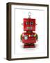 Little Vintage Toy Robot with Neutral Facial Expression over White Background-badboo-Framed Art Print