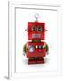 Little Vintage Toy Robot with Neutral Facial Expression over White Background-badboo-Framed Art Print