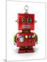 Little Vintage Toy Robot with Neutral Facial Expression over White Background-badboo-Mounted Art Print