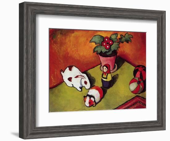 Little Walter's Toys, 1912-August Macke-Framed Giclee Print