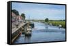 Little Water Channel in Ribe-Michael Runkel-Framed Stretched Canvas