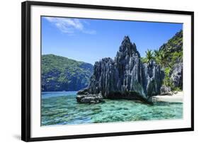 Little White Beach and Crystal Clear Water in the Bacuit Archipelago, Palawan, Philippines-Michael Runkel-Framed Photographic Print