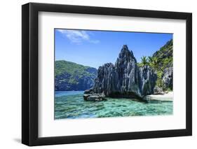 Little White Beach and Crystal Clear Water in the Bacuit Archipelago, Palawan, Philippines-Michael Runkel-Framed Photographic Print