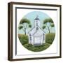 Little White Church circle-Cheryl Bartley-Framed Giclee Print
