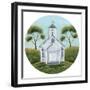 Little White Church circle-Cheryl Bartley-Framed Giclee Print