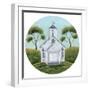 Little White Church circle-Cheryl Bartley-Framed Giclee Print