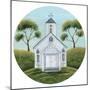 Little White Church circle-Cheryl Bartley-Mounted Giclee Print