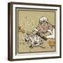 Little White Dog is Washed Under the Cold Tap - He's Not Very Happy About It!-Cecil Aldin-Framed Photographic Print