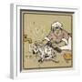 Little White Dog is Washed Under the Cold Tap - He's Not Very Happy About It!-Cecil Aldin-Framed Photographic Print