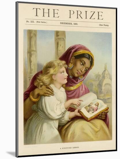 Little White Girl Teaches an Asian Woman About Jesus-null-Mounted Art Print
