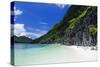 Little White Sand Beach in the Clear Waters of the Bacuit Archipelago, Palawan, Philippines-Michael Runkel-Stretched Canvas