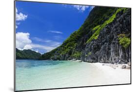 Little White Sand Beach in the Clear Waters of the Bacuit Archipelago, Palawan, Philippines-Michael Runkel-Mounted Photographic Print