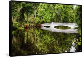 Little White Southern Footbridge-George Oze-Framed Stretched Canvas
