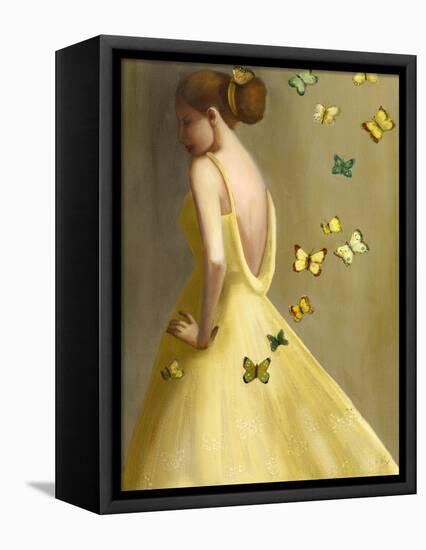 Little Wings Yellow-Janet Hill-Framed Stretched Canvas