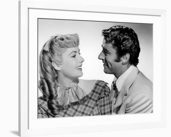 LITTLE WOMEN, 1949 directed by MERVYN LeROY Elizabeth Taylor and Peter Lawford (b/w photo)-null-Framed Photo