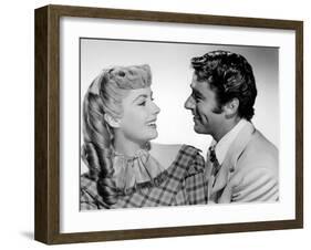 LITTLE WOMEN, 1949 directed by MERVYN LeROY Elizabeth Taylor and Peter Lawford (b/w photo)-null-Framed Photo