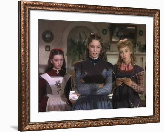 LITTLE WOMEN, 1949 directed by MERVYN LeROY Margaret O'Brien, Janet Leigh and Elizabeth Taylor (pho-null-Framed Photo