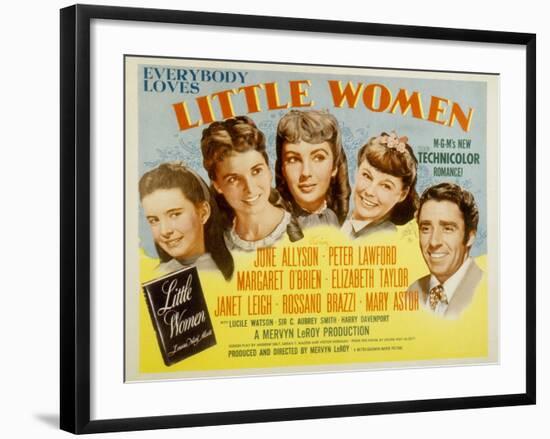 Little Women, Margaret O'Brien, Janet Leigh, Elizabeth Taylor, June Allyson, Peter Lawford, 1949-null-Framed Art Print