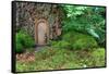 Little Wooden Fairy Tale Door In A Tree Trunk-Hannamariah-Framed Stretched Canvas