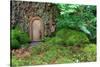 Little Wooden Fairy Tale Door In A Tree Trunk-Hannamariah-Stretched Canvas