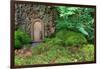 Little Wooden Fairy Tale Door In A Tree Trunk-Hannamariah-Framed Art Print