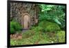 Little Wooden Fairy Tale Door In A Tree Trunk-Hannamariah-Framed Art Print