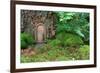 Little Wooden Fairy Tale Door In A Tree Trunk-Hannamariah-Framed Art Print