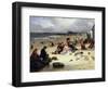 Littlehampton Beach with the Pier, Climping Beyond C.1888 (Oil on Panel)-John W. Eyres-Framed Premium Giclee Print