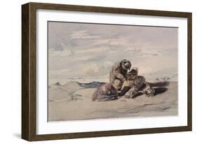 Littlehampton: Seashore Study with Children Playing on the Sands-William Collins-Framed Giclee Print