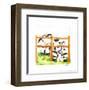 Littles Cows And Fences-Urpina-Framed Art Print