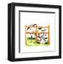 Littles Cows And Fences-Urpina-Framed Art Print