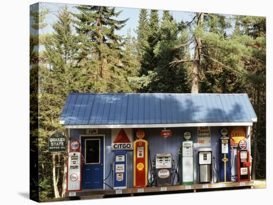 Littleton Historic Gas Station, New Hampshire, USA-Walter Bibikow-Stretched Canvas