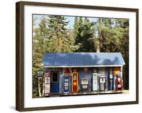 Littleton Historic Gas Station, New Hampshire, USA-Walter Bibikow-Framed Photographic Print