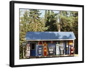 Littleton Historic Gas Station, New Hampshire, USA-Walter Bibikow-Framed Photographic Print