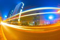 The Light Trails on the Steet-liufuyu-Photographic Print