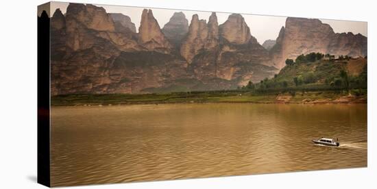 Liuijiaxia Reservoir Canyon Binglin Si Buddhist Temple Lanzhou, Gansu, China-William Perry-Stretched Canvas