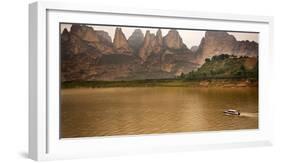 Liuijiaxia Reservoir Canyon Binglin Si Buddhist Temple Lanzhou, Gansu, China-William Perry-Framed Photographic Print