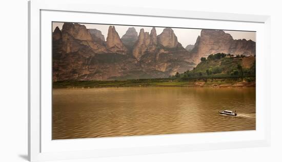 Liuijiaxia Reservoir Canyon Binglin Si Buddhist Temple Lanzhou, Gansu, China-William Perry-Framed Photographic Print