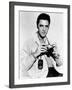 Live a Little, Love a Little, Elvis Presley Poses with His Leica Camera, 1968-null-Framed Photo