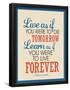 Live As If Learn As If Art Gandhi Quote Poster-null-Framed Poster